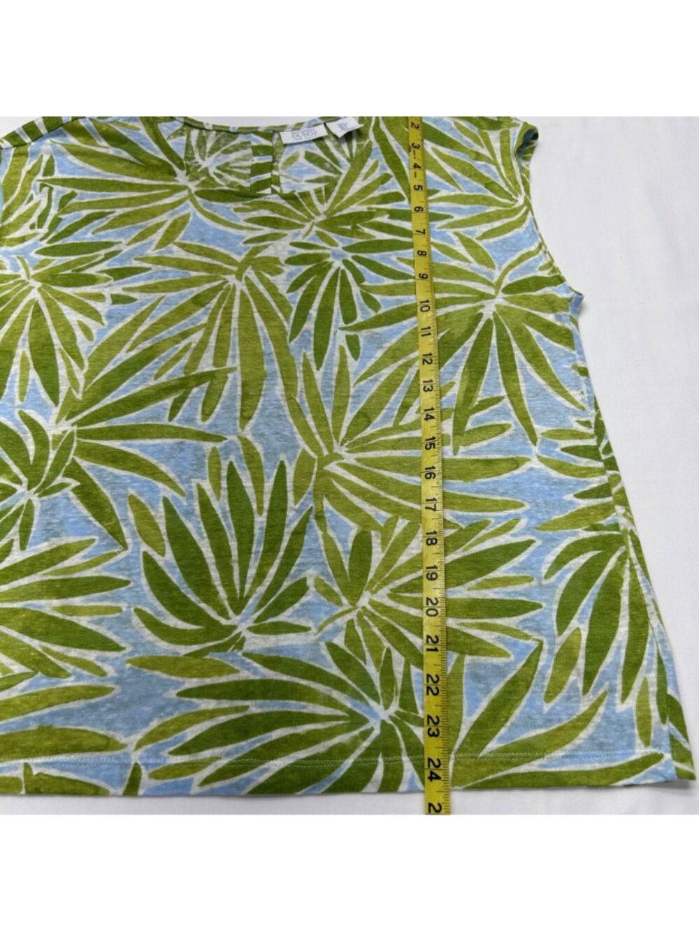 Sigrid Olsen Tropical Leaf Print Linen Top & Wide-Leg Pants Set Green & Blue S - Picture 9 of 16